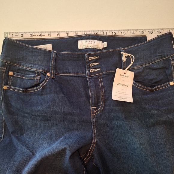 NWT Torrid Button Fly Jeggings Size 18 English Channel Denim - Picture 2 of 6